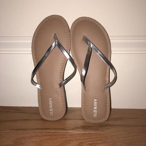 Silver Flip Flops